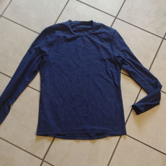 Lululemon Surge Warm Long Sleeve Blue shirt with zip pocket size S - Picture 2 of 11